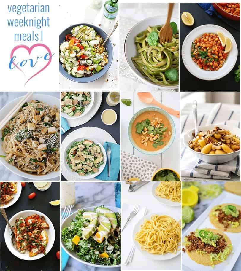 11 Healthy, Vegetarian Weeknight Meals! Pin to make tonight or later! This is a great resource of tried & true meals ready in 30 minutes or less. 