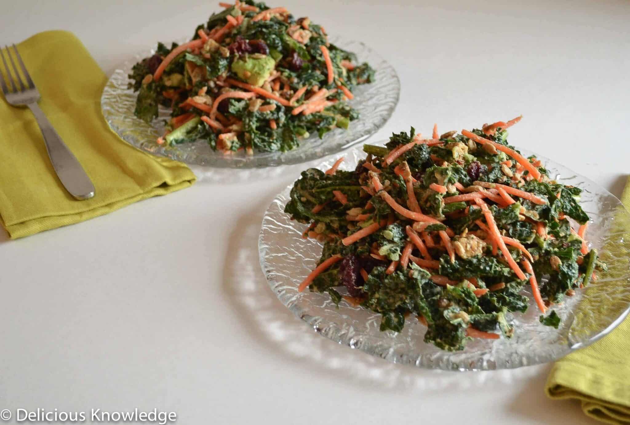 Creamy Protein Kale Salad Delish Knowledge