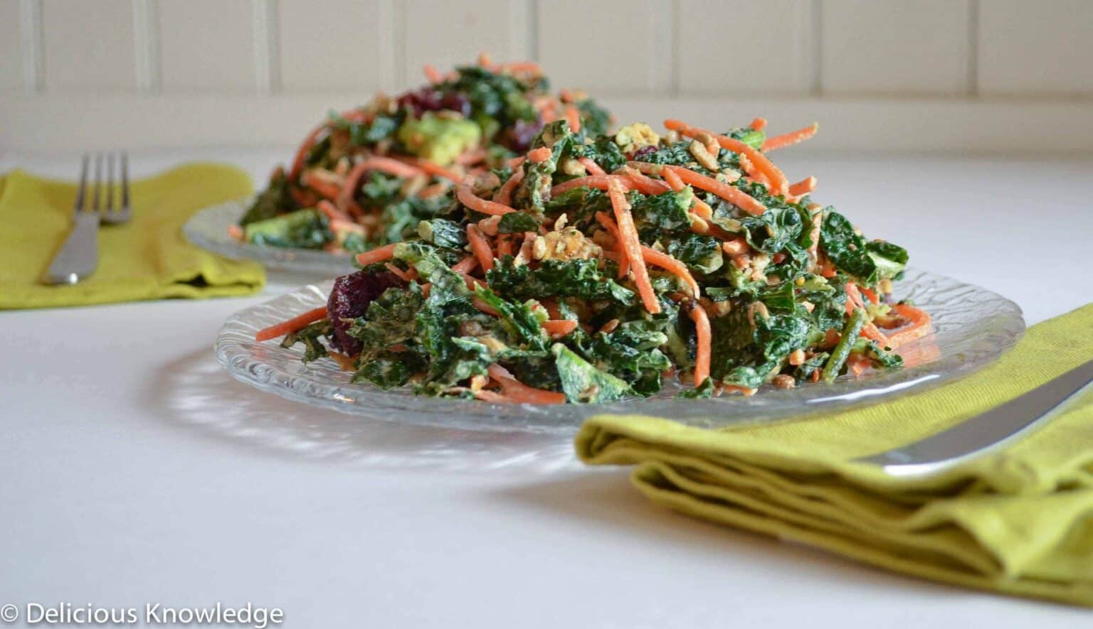 Creamy Protein Kale Salad Delish Knowledge