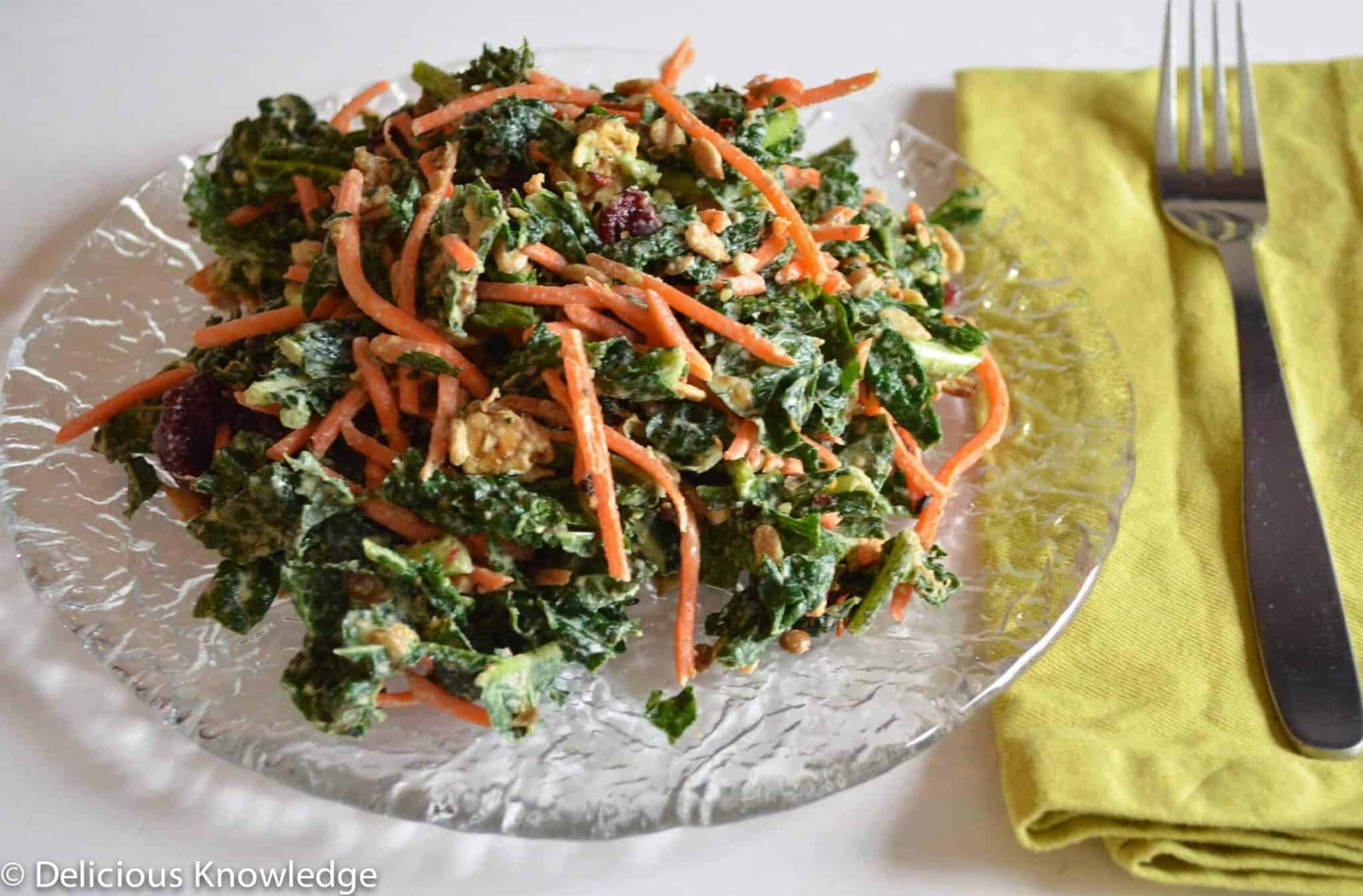 Creamy Protein Kale Salad Delish Knowledge