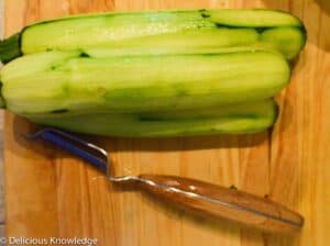 peeled zucchini