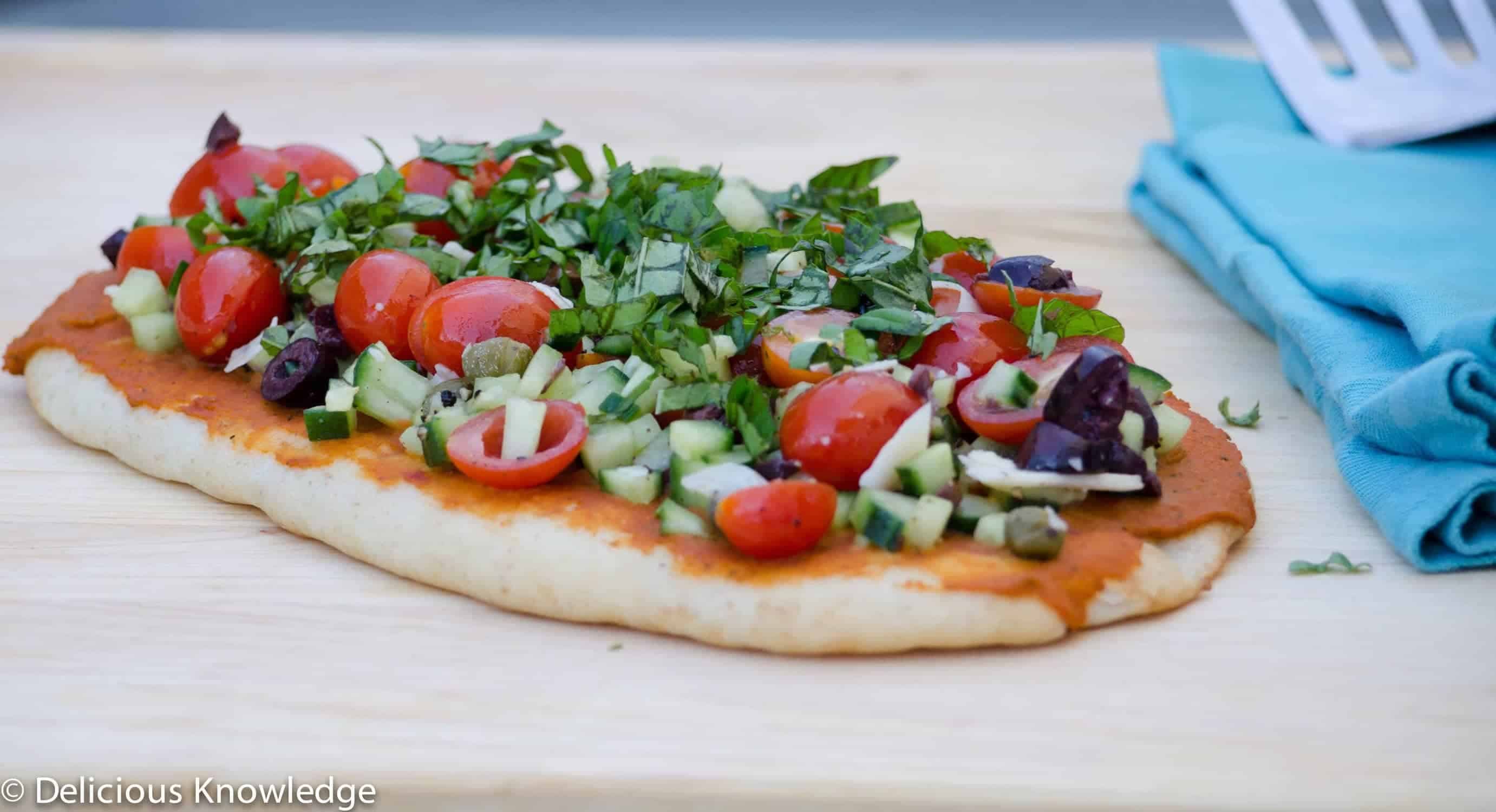 Grilled Mediterranean Flatbread Delish Knowledge