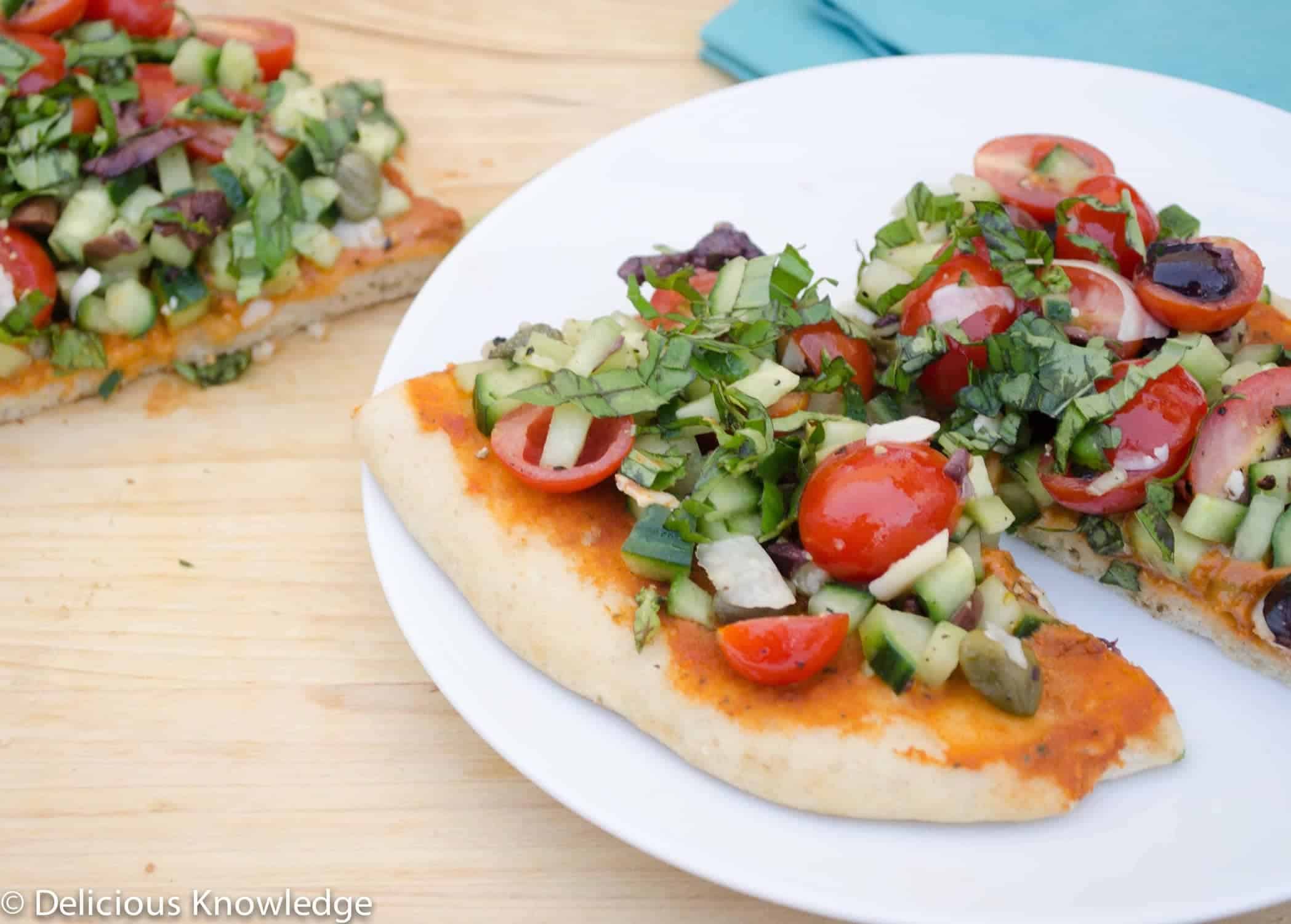 Grilled Mediterranean Flatbread Delish Knowledge