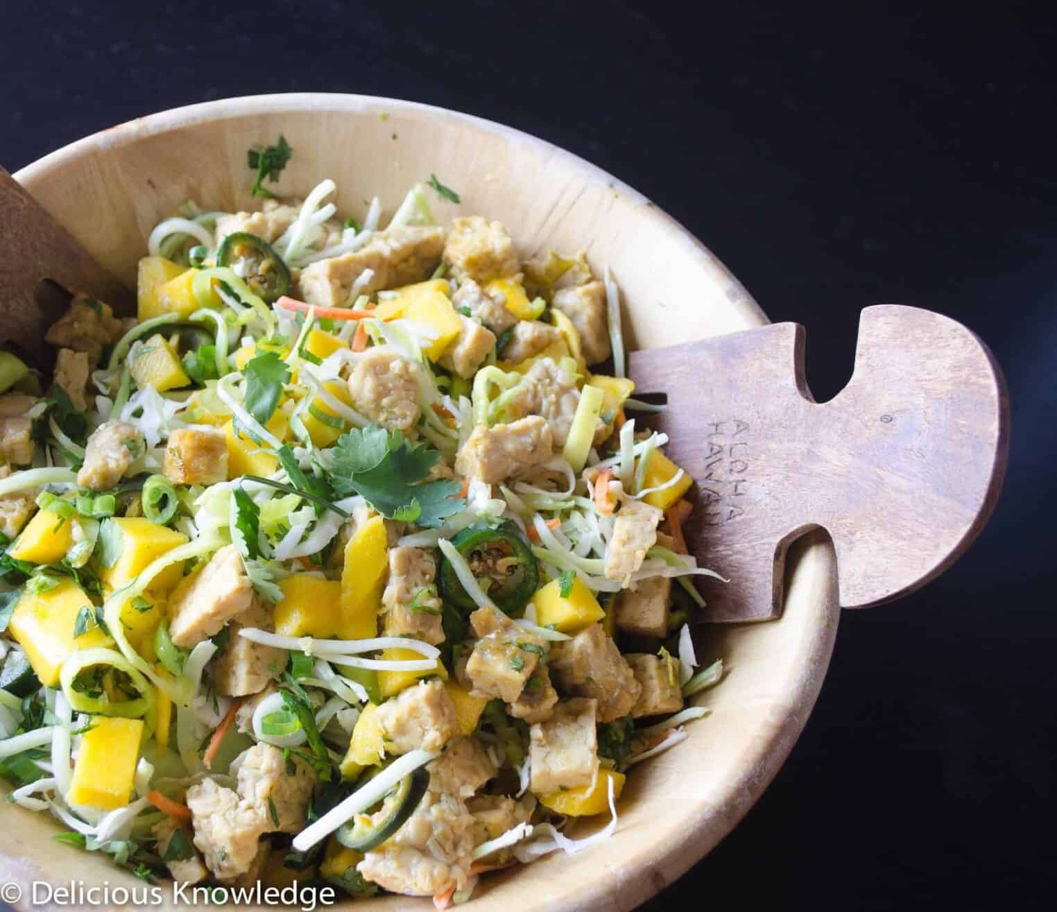 Vietnamese Tempeh Salad with Mango! A healthy, light salad that's gluten free and vegan. 