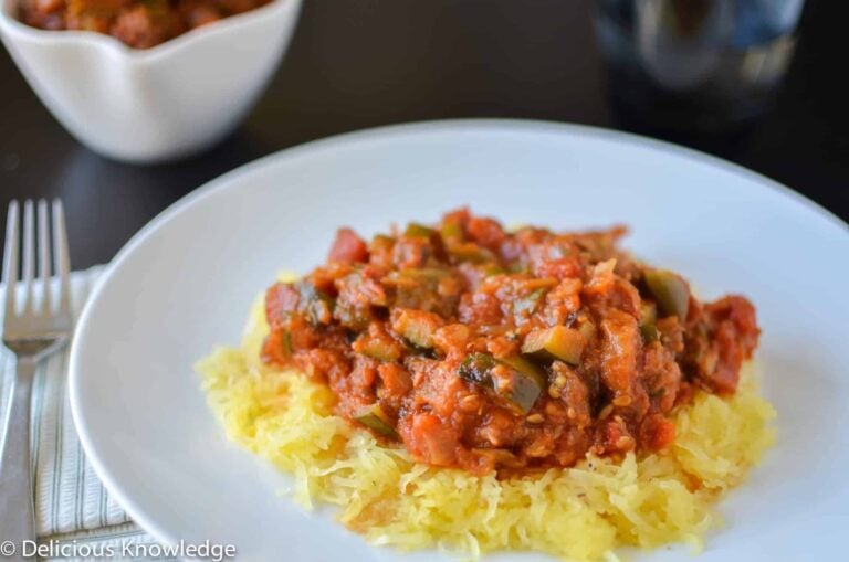 Spaghetti Squash With Ratatouille Sauce