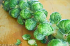 Fresh Brussel sprouts are the best for this recipe
