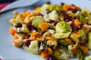 Close up image showing the Brussel sprout salad