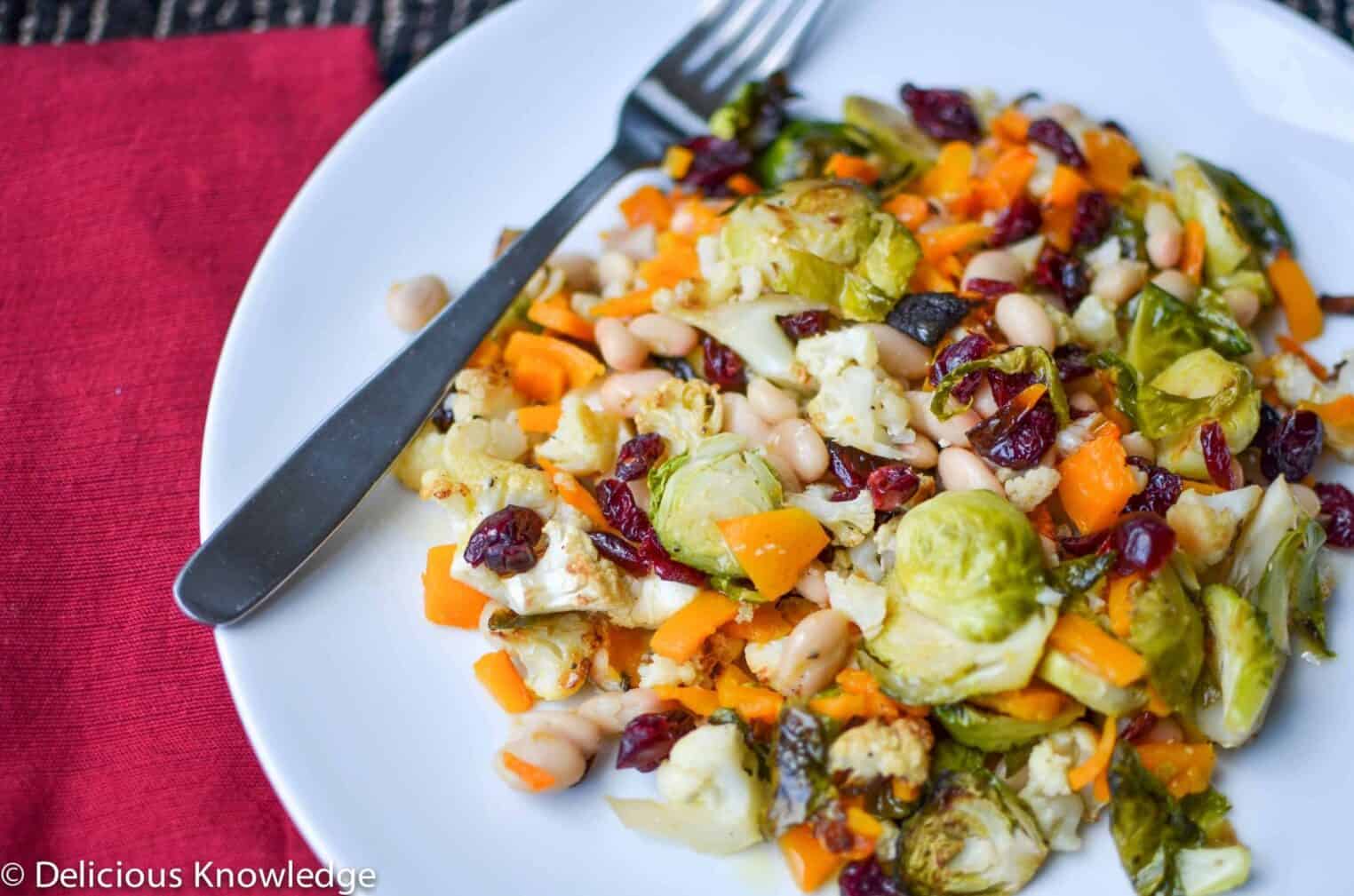 Roasted Brussel Sprout Salad with Horseradish Dressing