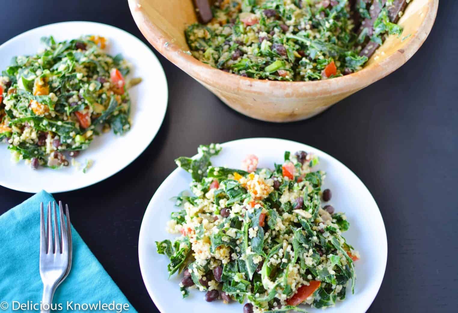 Collard Power Salad with Lemon-Tahini Dressing