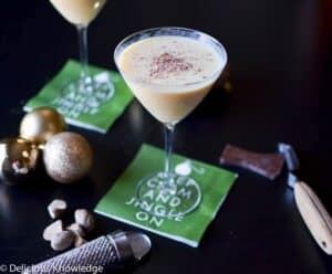 Vegan Eggnog Martini Made With Silk Eggnog And Fresh Nutmeg