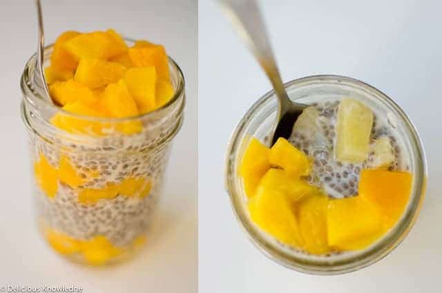 Vegan Tropical Pudding! Packed With Mango, Pineapple And Chia Seeds. Heart Healthy And Nutrient Dense. 