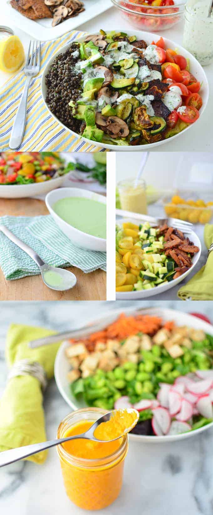 4 Low-Fat Salad Dressings! Carrot-Miso, Spicy-Herb, Curry-Hummus And Dilly-Ranch