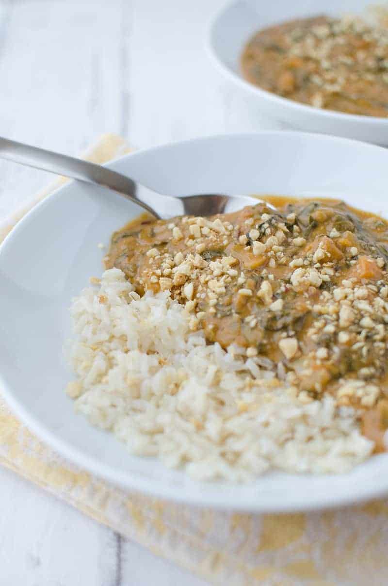 Serve This Traditional African Soup Over Rice And Garnish With Crushed Peanuts