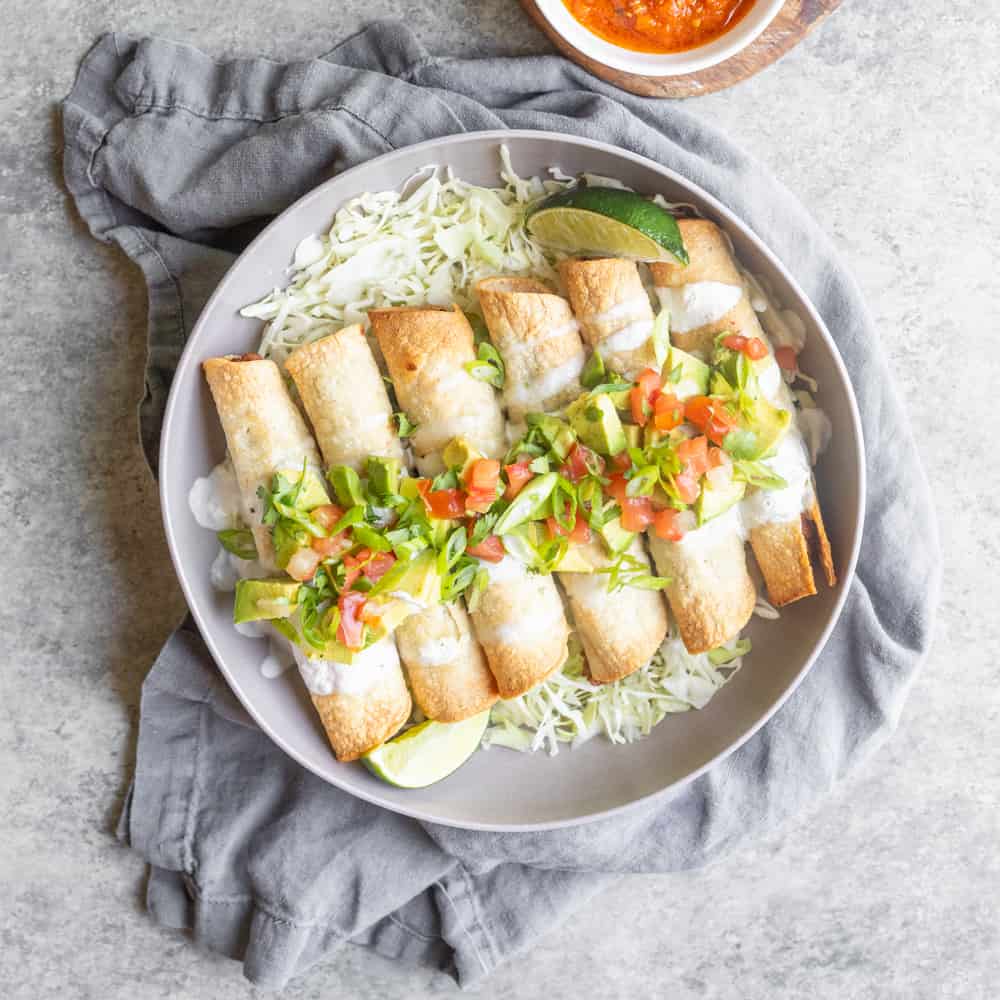 Air Fryer Black Bean Taquitos