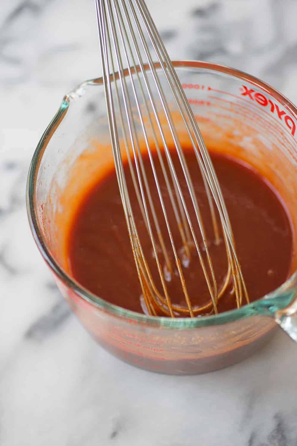 Whisking Together The Homemade Bbq Sauce Ingredients