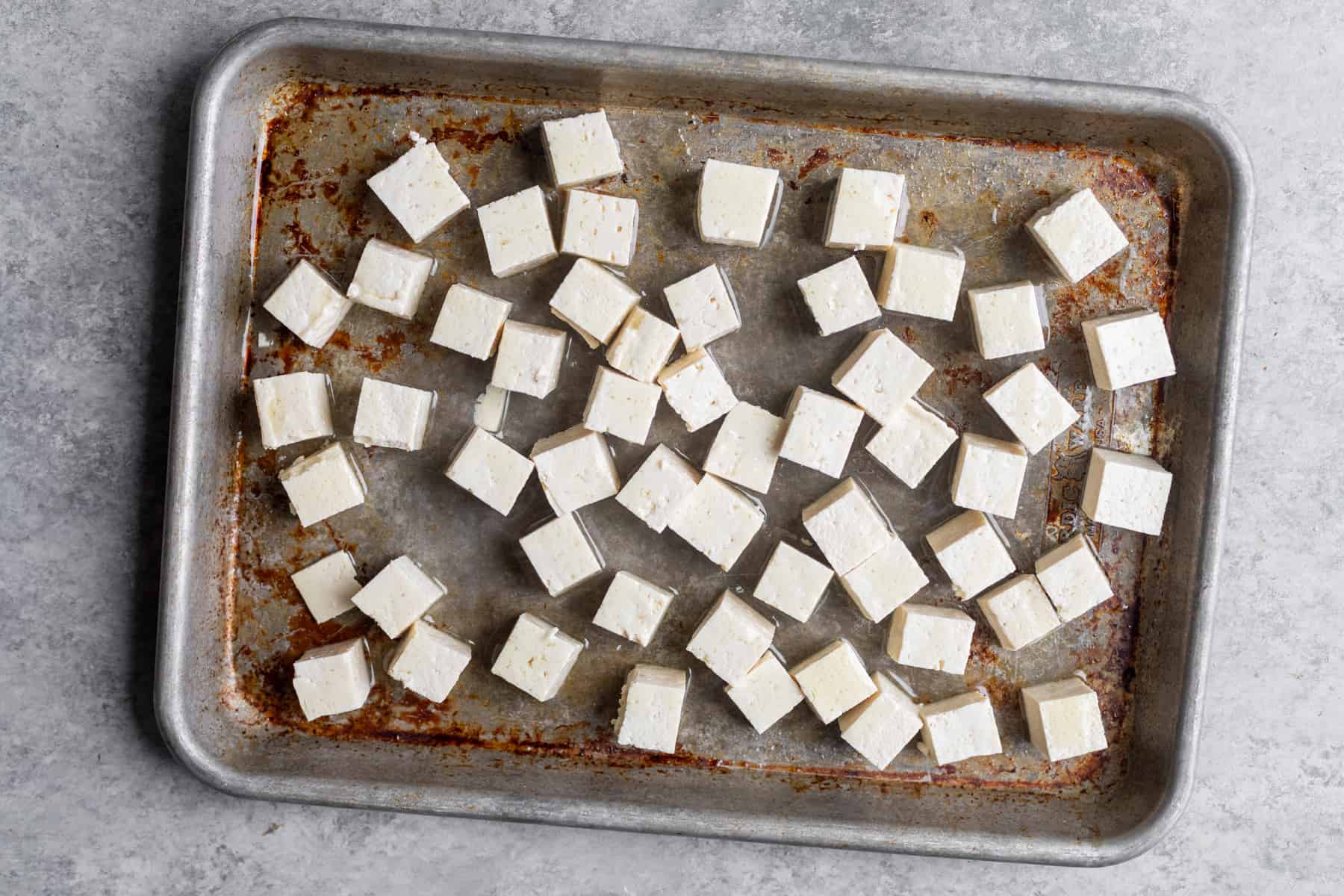 Tofu On A Baking Sheet