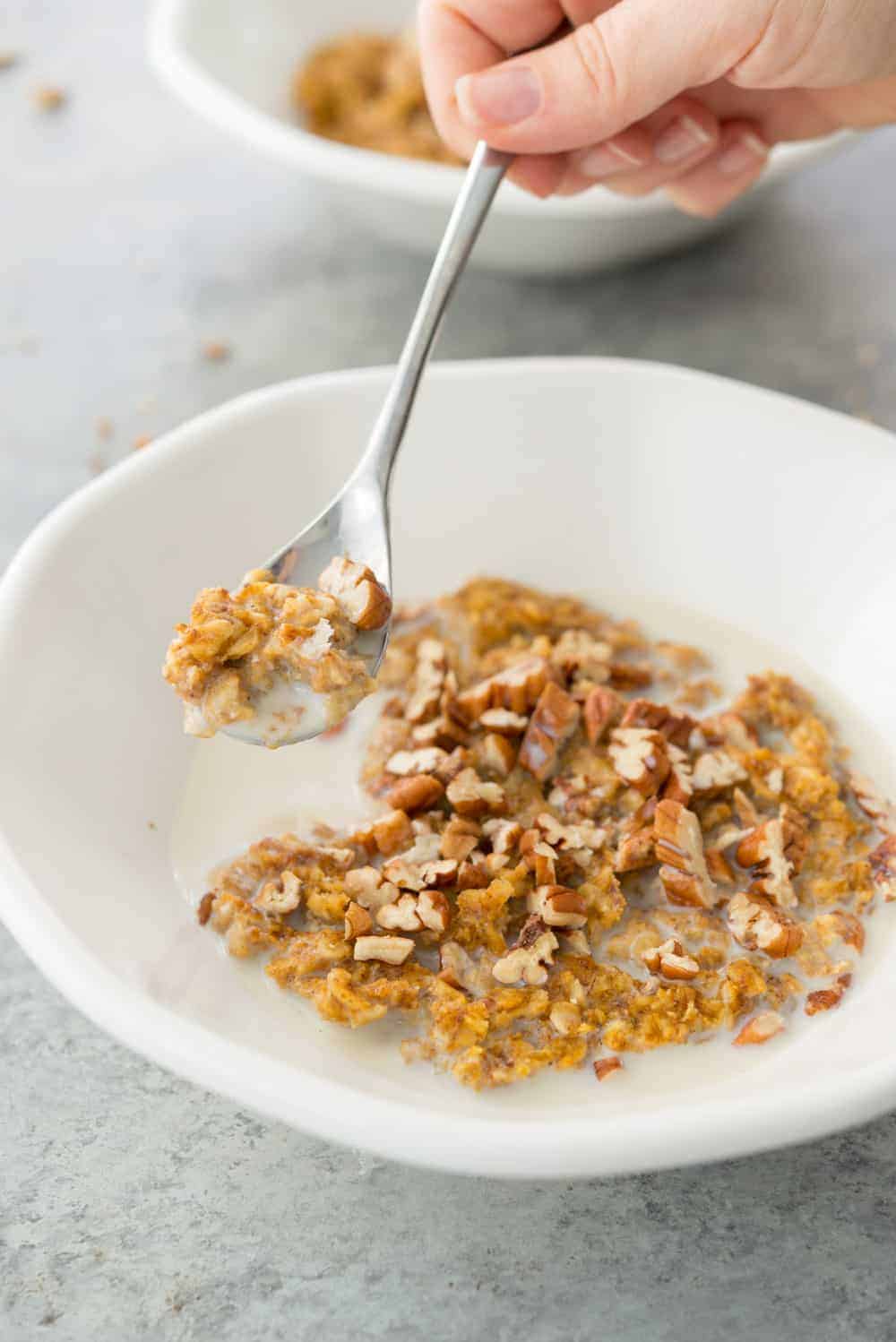 Baked Pumpkin Oatmeal With Pecan