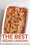 best vegan lasagna recipe with texts