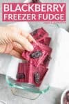 blackberry freezer fudge with texts