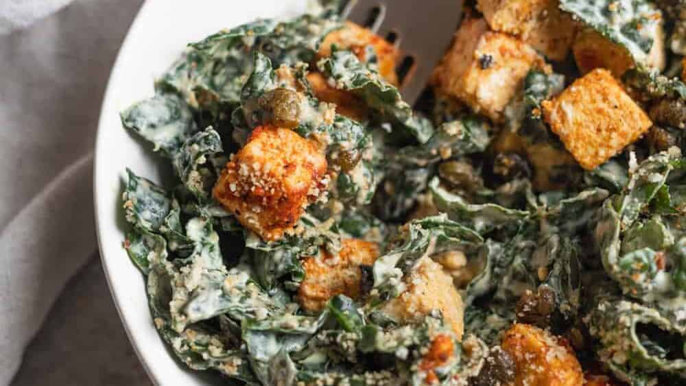 Blackened Tofu Caesar Salad