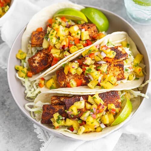 Blackened Tofu Tacos with Pineapple Slaw 11 Blackened Tofu Tacos
