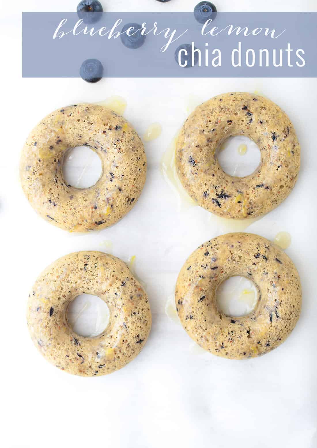 Blueberry Lemon Chia Donuts! Vegan cake donuts that are packed with fiber and omega-3 fatty acids! Perfect for breakfast, snack or dessert! |www.delishknowledge.com