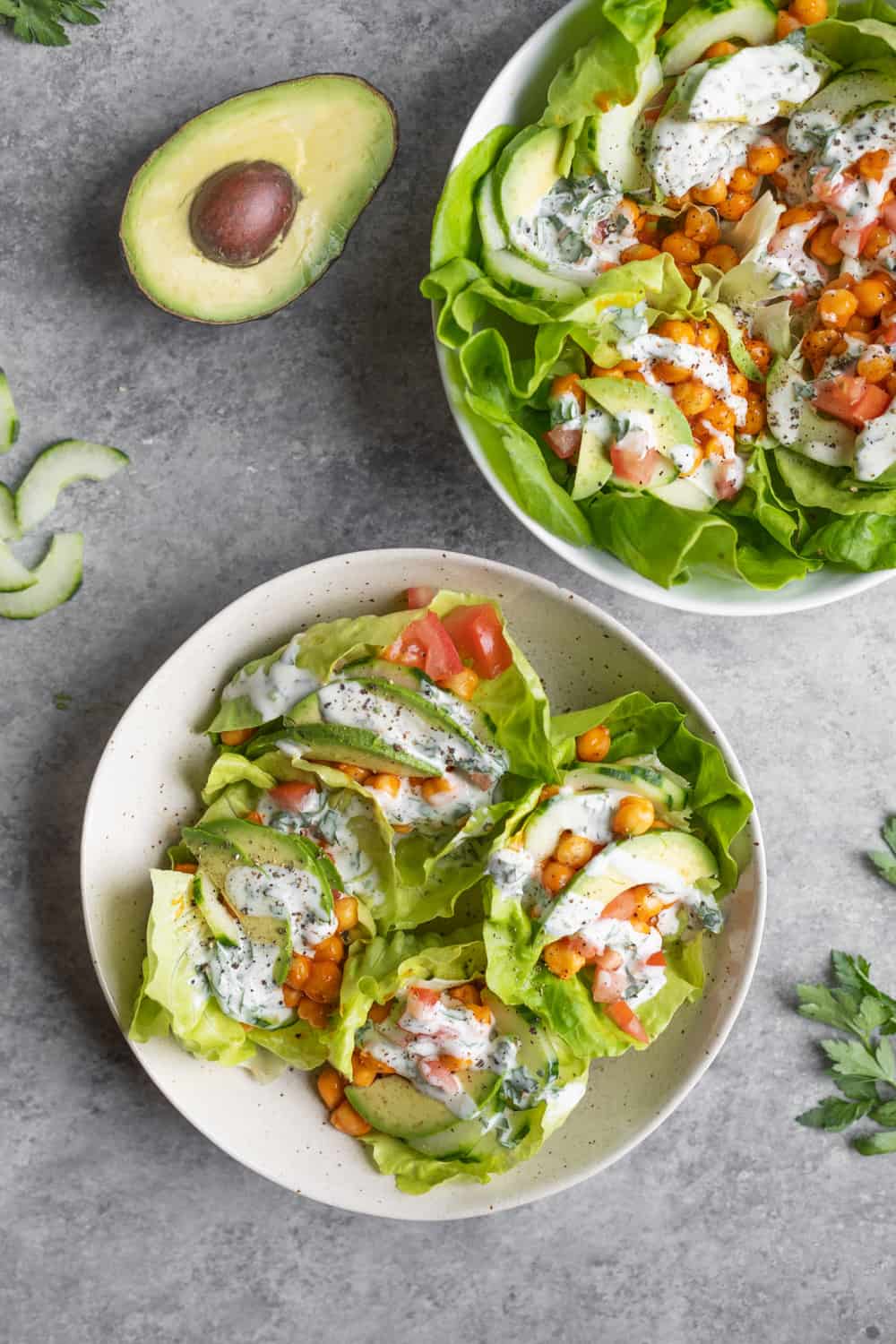 Buffalo Chickpea Lettuce Wraps