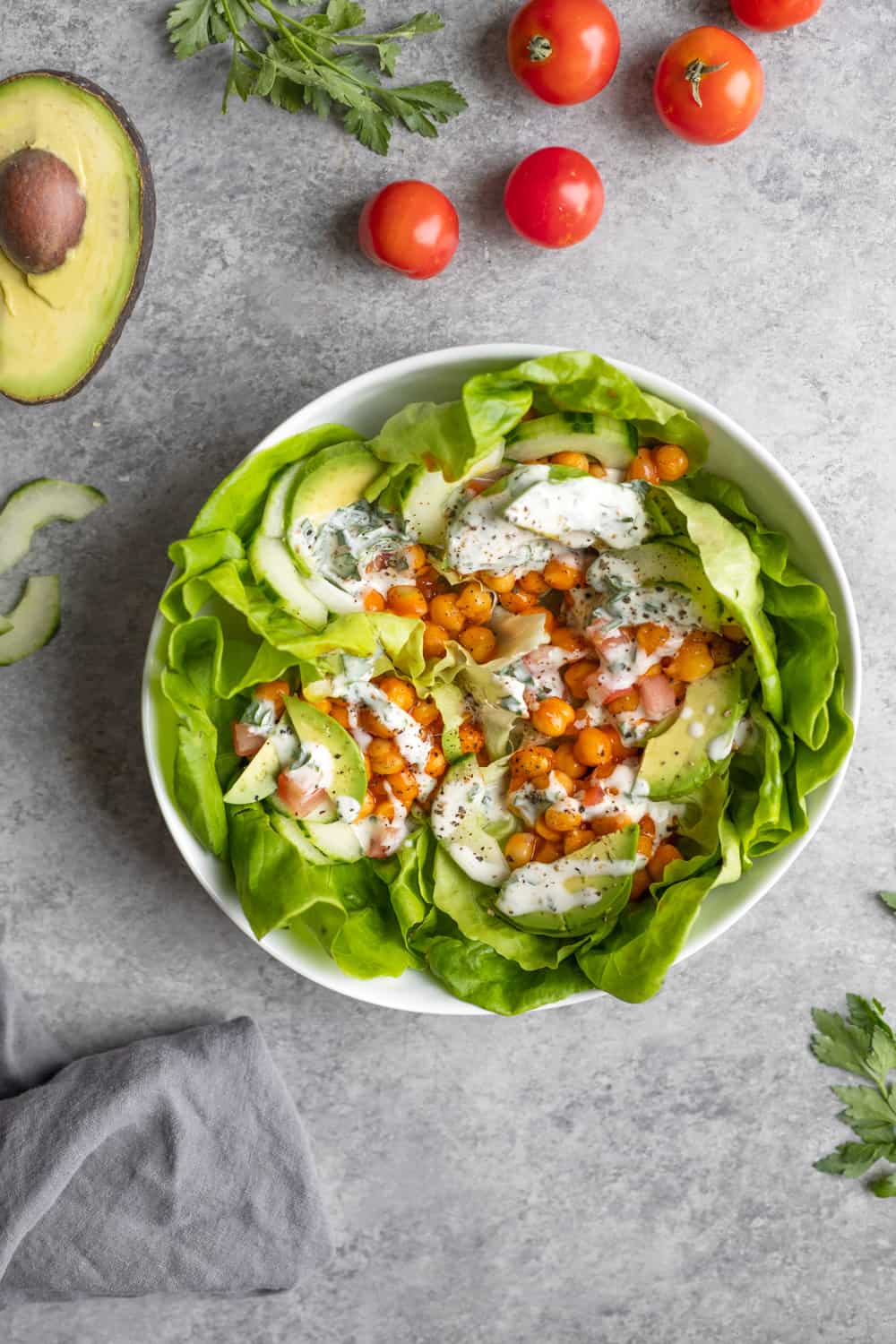 Buffalo Chickpea Lettuce Wraps