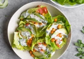 Buffalo Chickpea Lettuce Wraps