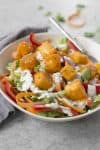 Buffalo Tofu Chicken Salad