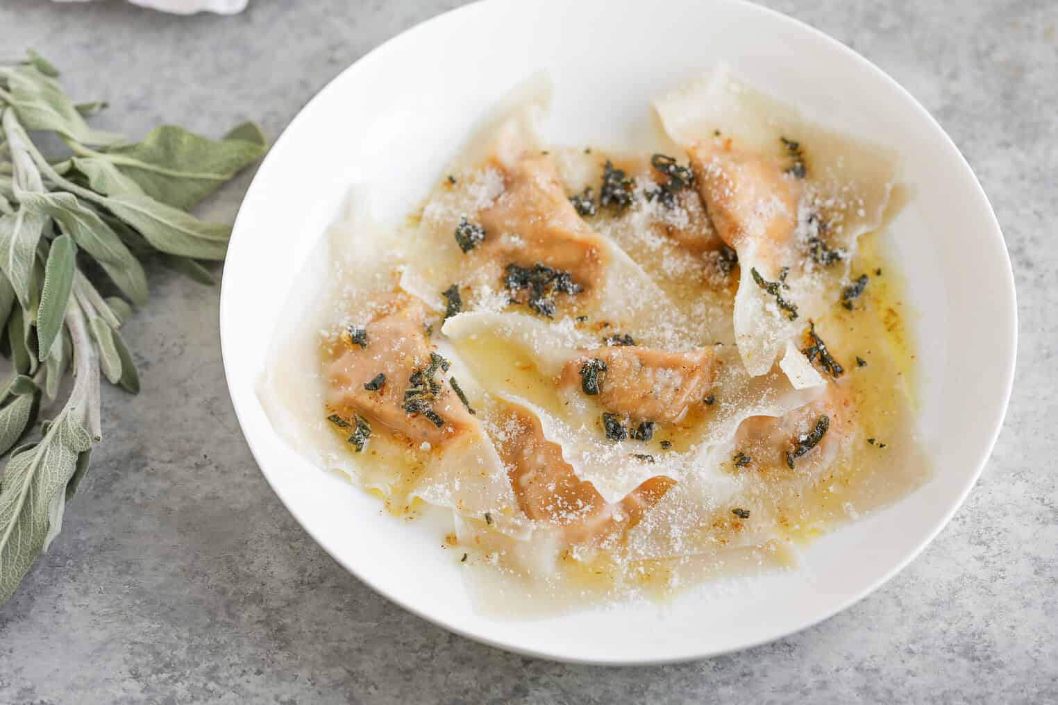 Easy Butternut Squash Ravioli with Sage Butter Sauce
