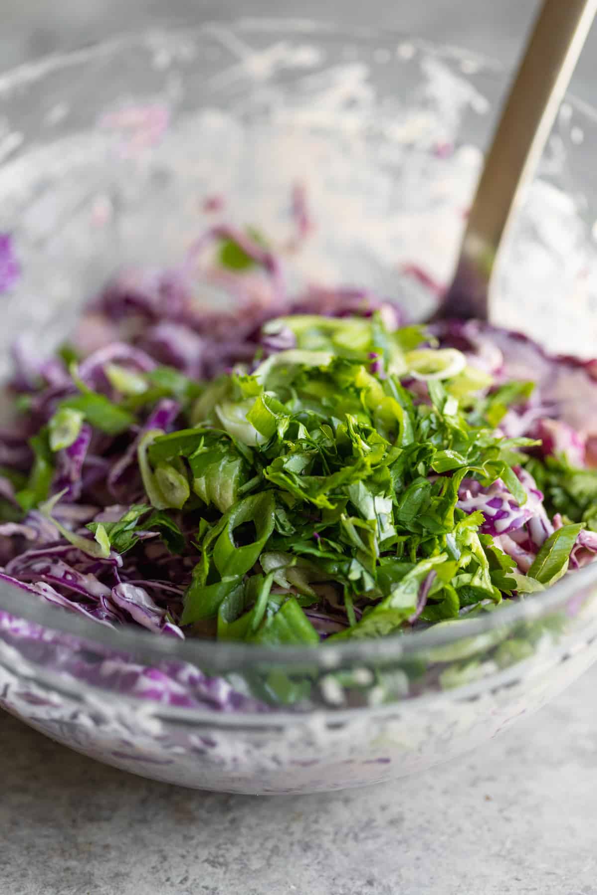 Bowl Of Cabbage And Tahini Slaw