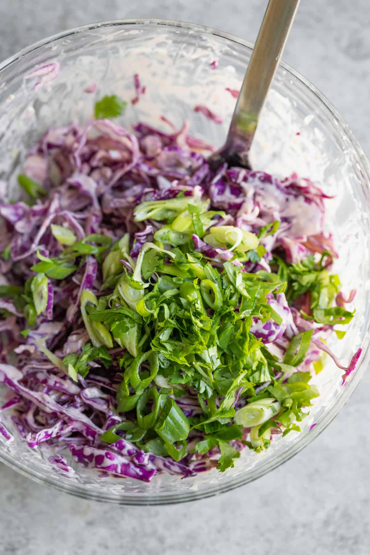 Bowl Of Cabbage And Tahini Slaw