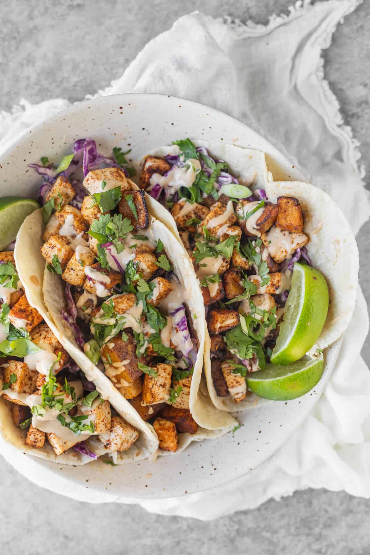 Overview Of Three Squash Tacos With Limes 