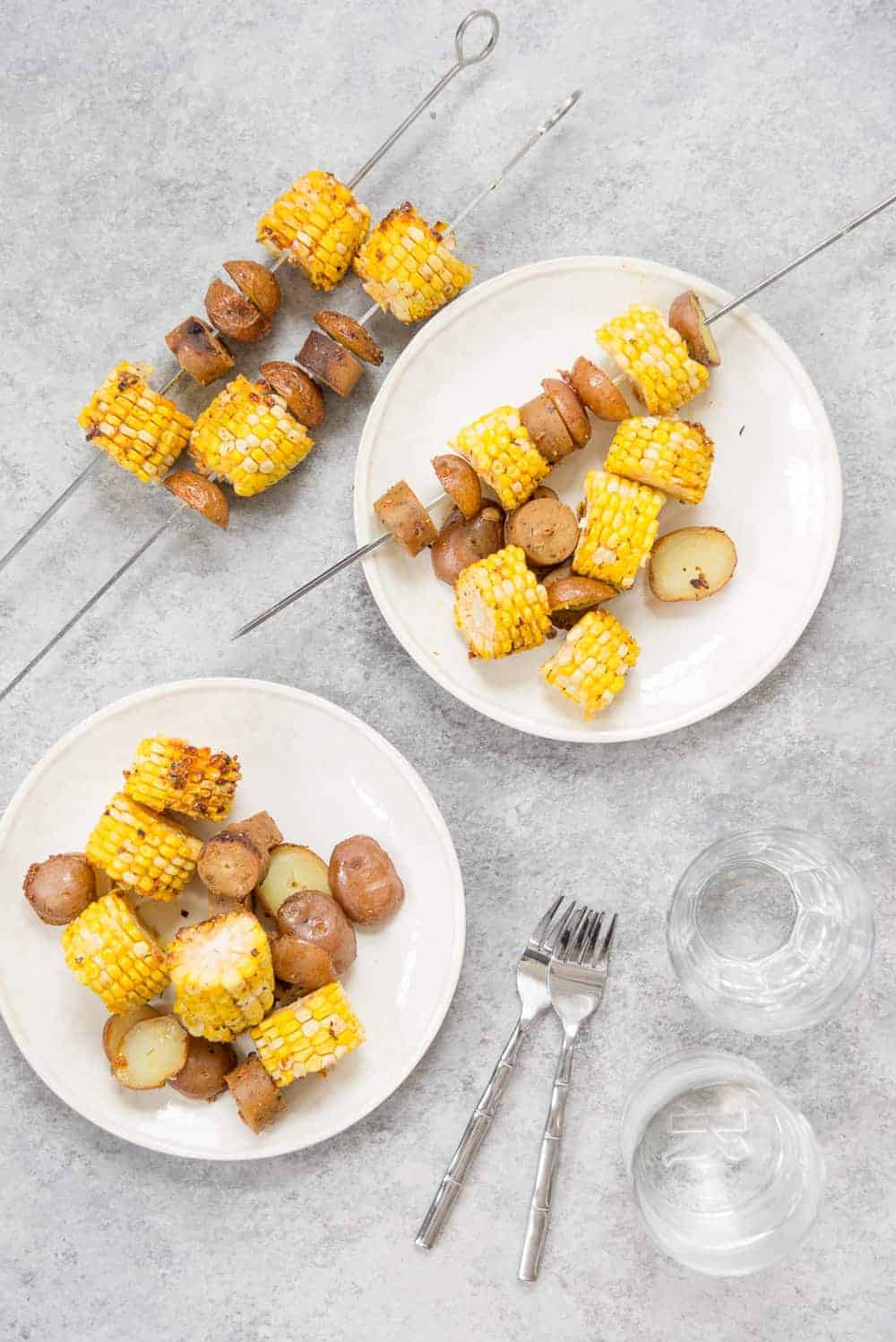 Cajun Potato And Corn Kebobs