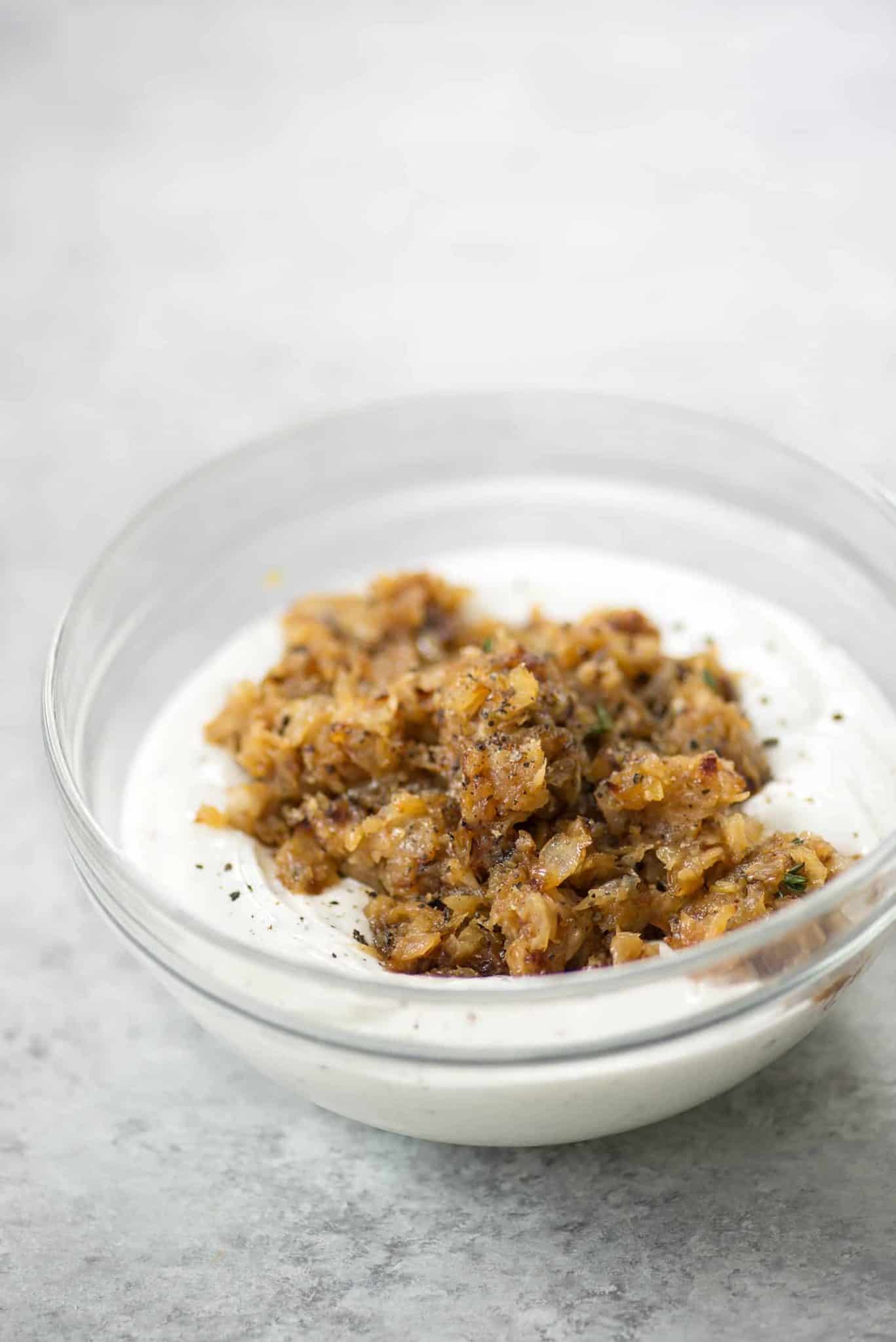 Caramelized Onion Dip with Baked Potato Chips Delish Knowledge