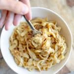 caramelized onion fettuccine