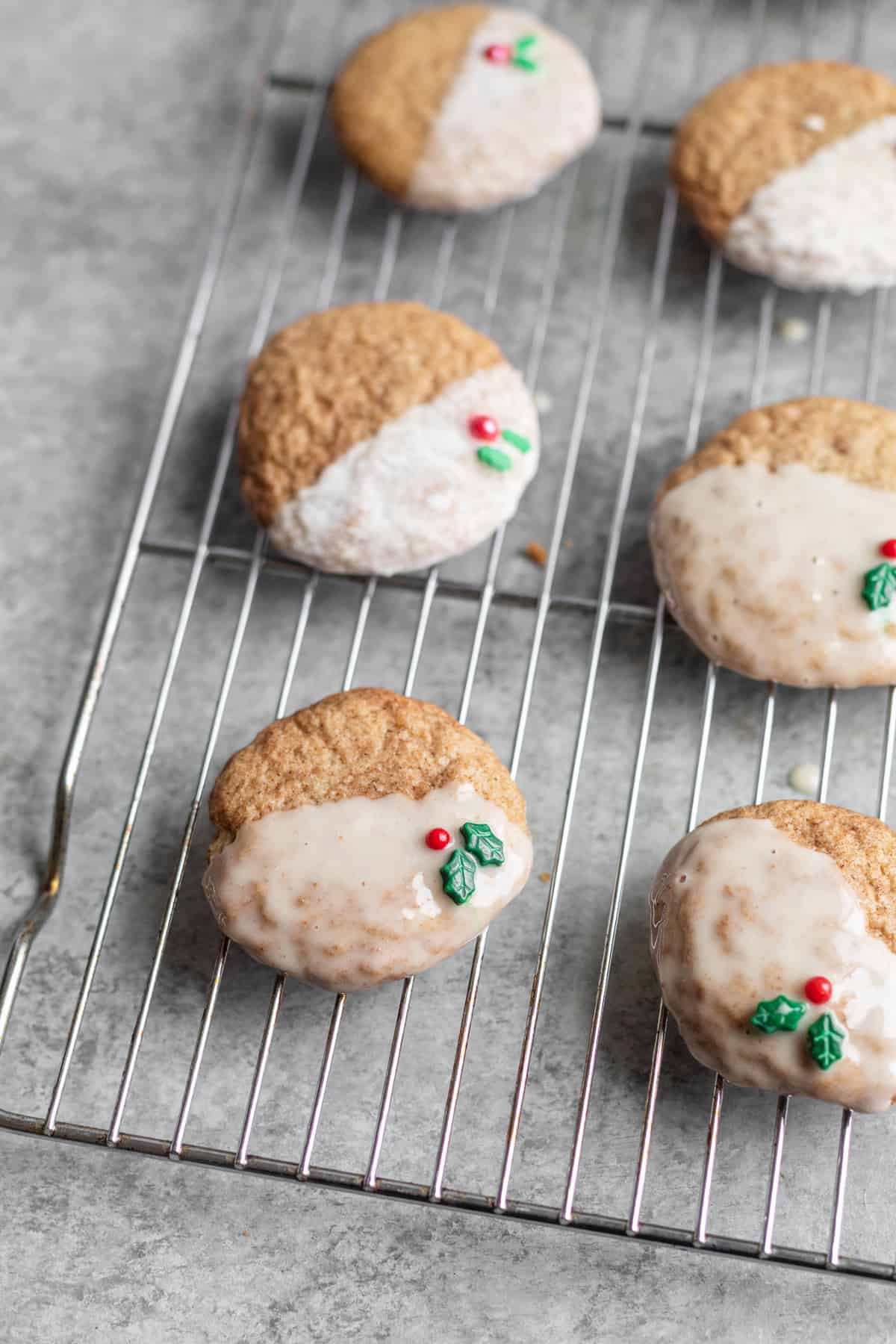 6 Chai Sugar Cookie With Eggnog Glaze On A Baking Rack