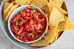 bowl of chips with sals