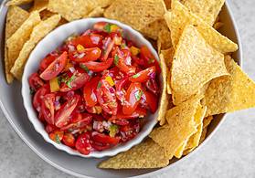 bowl of chips with sals