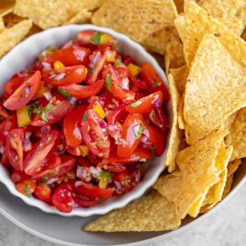 Cherry Tomato Salsa 10 Bowl Of Chips With Sals