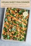 vegan sheet pan dinner with texts