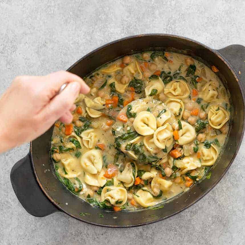 Creamy Chickpea Tortellini Soup