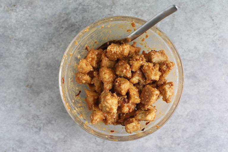 Chili Crisp Tofu Bowls with Cucumber Salad and Rice - Delish Knowledge