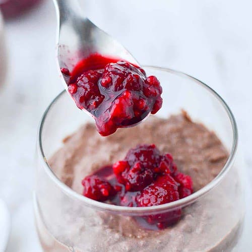 Chocolate Raspberry Mousse Cups 9 Chocolate Raspberry Parfait Cups! Healthy Chocolate Mousse Cups Layered With Date And Almond Crust. Perfect For Date Night In Or Valentine'S Day! Vegan, Gluten-Free, And Mostly Raw. | Www.delishknowledge.com