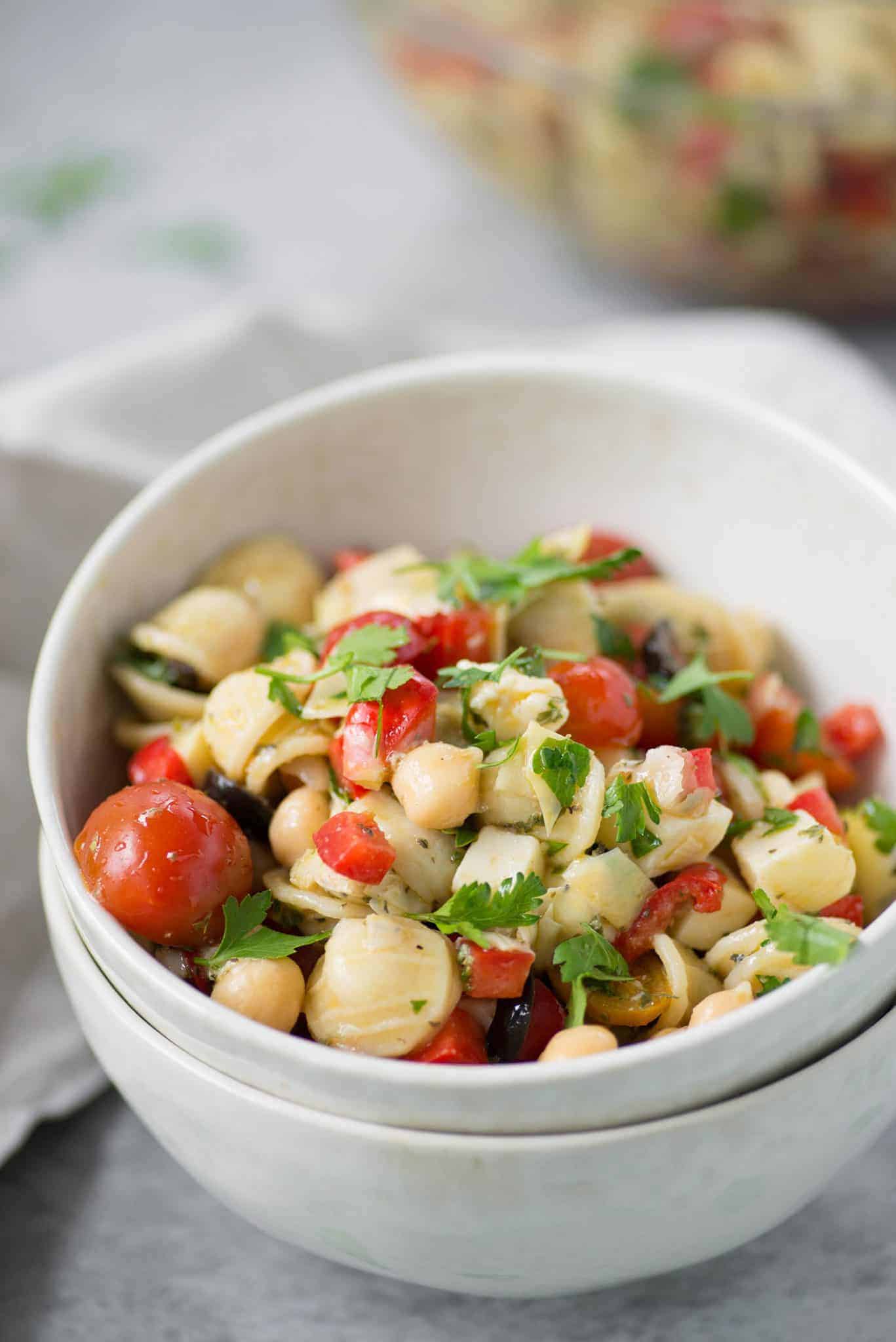 Chopped Italian Pasta Salad! The Perfect Pasta Salad For Summer, Picnics And Cookouts. Vegetarian, Easily Vegan. | Www.delishknowledge.com