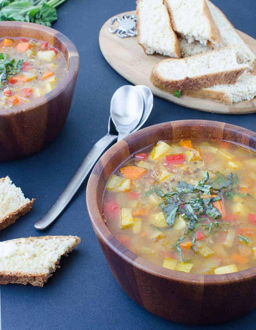 Serving This Soup With Healthy Grains Keeps It Good For You Too!