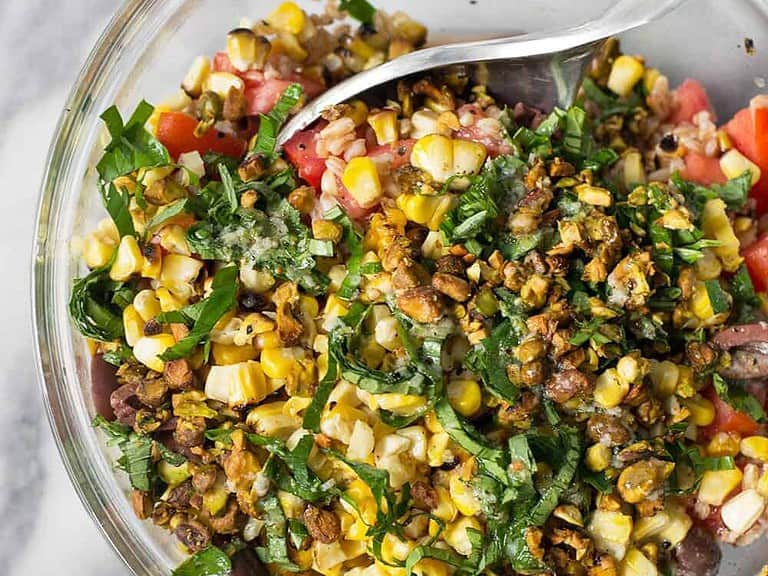 Grilled Corn And Farro Salad