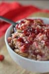 Cranberry Maple Steel Cut Oatmeal! This healthy, vegan and glutenfree breakfast is packed with holiday flavors! Fresh cranberry maple sauce, orange zest and pecans. A must-make! | www.delishknowledge.com