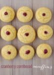 Cranberry Corn Muffins! Two Thanksgiving muffins in one! Vegan corn muffins stuffed with cranberry jam. | www.delishknowledge.com